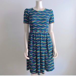 LulaRoe Rainbow Kaleidoscope Amelia Dress